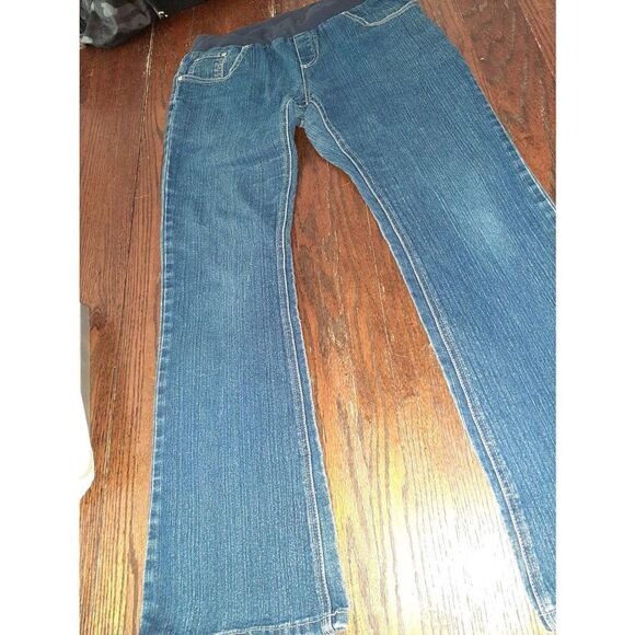 HOST PICK🥳 Small Maternity Kika Under Bump Mid Rise Denim Blue Jeans w/Pockets - Picture 3 of 6